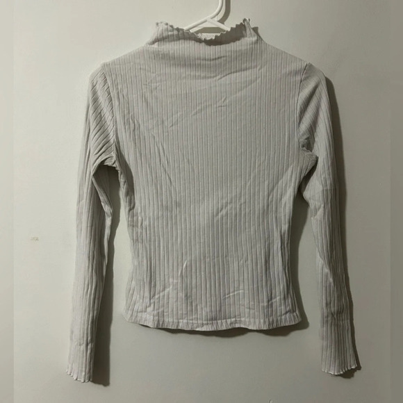 White Turtleneck  Cowlneck Long Sleeve - Picture 1 of 2